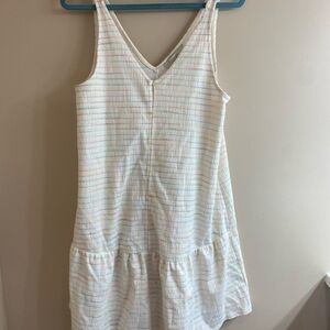 LOFT Sleeveless Tie Dress with Soft Stripes